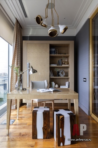 Фото интерьера кабинета квартиры в стиле ар-деко
