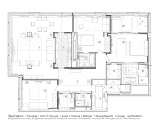 Планировка 4-х комнатного семейного пентахуса в ЖК «Легенда Цветного».