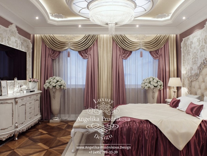 Дизайн-проект интерьера гостевой спальни в классическом стиле с элементами ар-деко