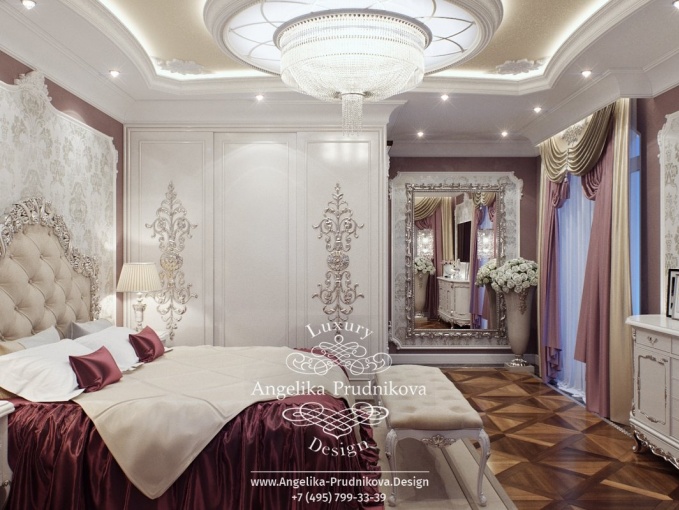 Дизайн-проект интерьера гостевой спальни в классическом стиле с элементами ар-деко