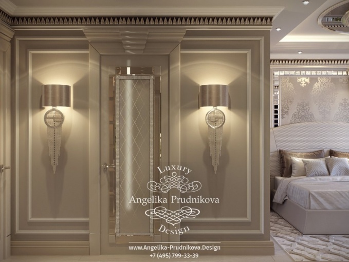 Дизайн-проект интерьера спальни в стиле ар-деко В ЖК Симоновский
