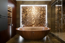 Фото интерьера ванной комнаты квартиры в стиле гламур