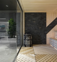 Фото интерьера сауны дома в стиле минимализм