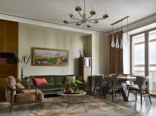 Фото интерьера гостиной квартиры в стиле фьюжн