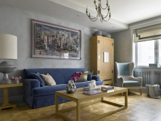 Фото интерьера гостиной квартиры в стиле фьюжн