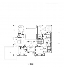 Планировка 2 этажа 3-х этажной резиденции для большой семьи.