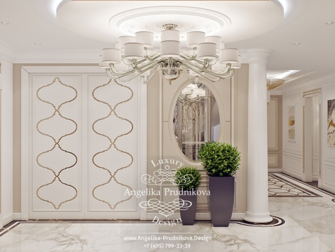 Дизайн-проект интерьера холла в 2-этажной квартире в ЖК Алые паруса