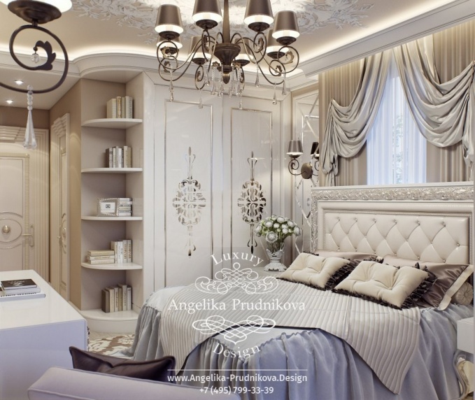 Дизайн-проект интерьера спальни в неоклассическом стиле в ЖК Дубровка