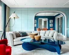 Фото интерьера гостиной квартиры в стиле фьюжн