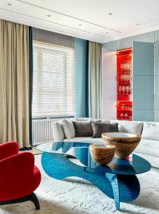 Фото интерьера гостиной квартиры в стиле фьюжн