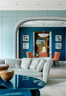 Фото интерьера гостиной квартиры в стиле фьюжн