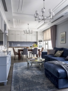 Фото интерьера гостиной квартиры в стиле современная классика