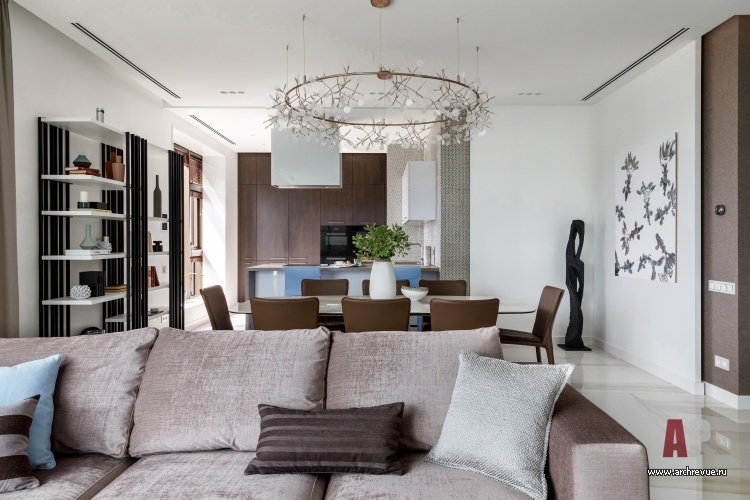 Фото интерьера зоны отдыха квартиры в американском стиле