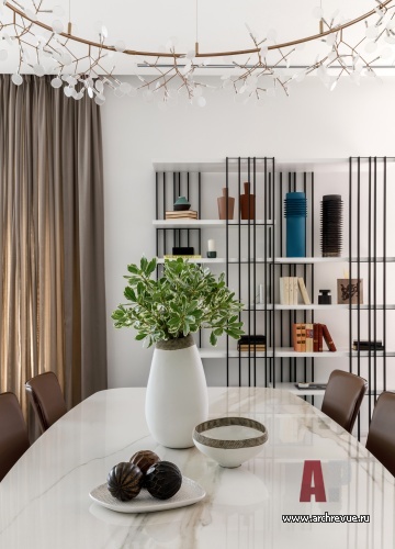 Фото интерьера столовой квартиры в американском стиле