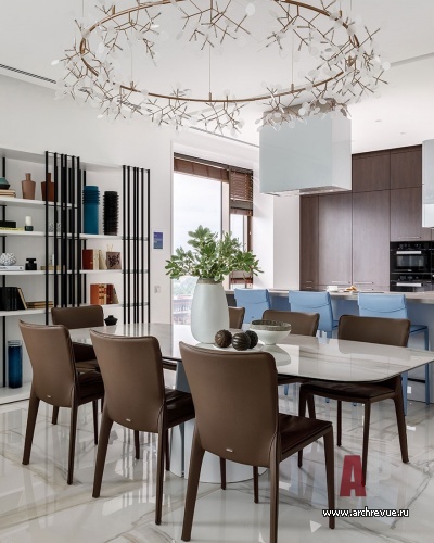 Фото интерьера столовой квартиры в американском стиле