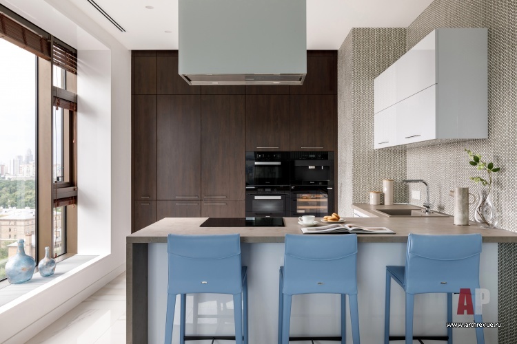 Фото интерьера кухни квартиры в американском стиле