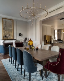 Фото интерьера столовой квартиры в стиле фьюжн