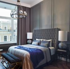Фото интерьера спальни квартиры в стиле фьюжн