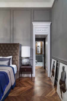 Фото интерьера спальни квартиры в стиле фьюжн