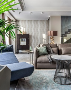 Фото интерьера гостиной таунхауса в стиле минимализм