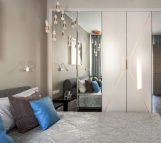 Фото интерьера спальни таунхауса в стиле минимализм