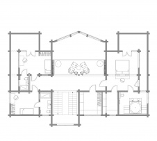 Планировка 2 этажа 2-х этажного деревянного коттеджа площадью 310 кв. м.