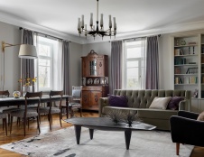 Фото интерьера гостиной квартиры в стиле фьюжн