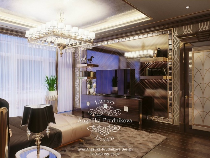 Дизайн-проект интерьера мужской спальни на Большой Пироговской