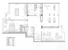 Планировка 2 этажа 2-х этажной квартиры для семьи из трех человек.