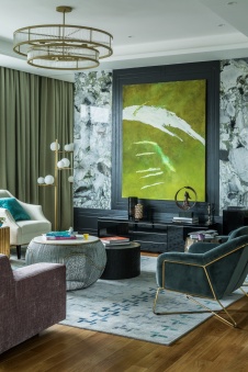 Фото интерьера гостиной квартиры в стиле ар-деко