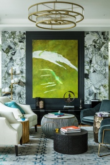 Фото интерьера гостиной квартиры в стиле ар-деко