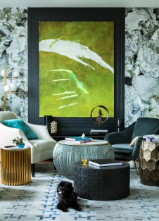 Фото интерьера гостиной квартиры в стиле ар-деко