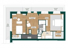 Планировка 2 этажа 2-х уровневой квартиры для семьи с ребенком.