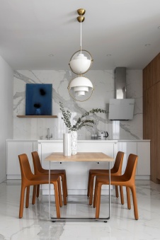 Фото интерьера столовой квартиры в стиле минимализм