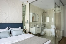 Фото интерьера ванной комнаты квартиры в стиле минимализм