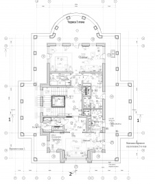 План 3 этажа 3-х этажного классического городского особняка для большой семьи.