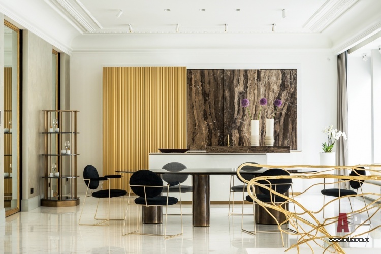 Фото интерьера столовой квартиры в стиле ар-деко