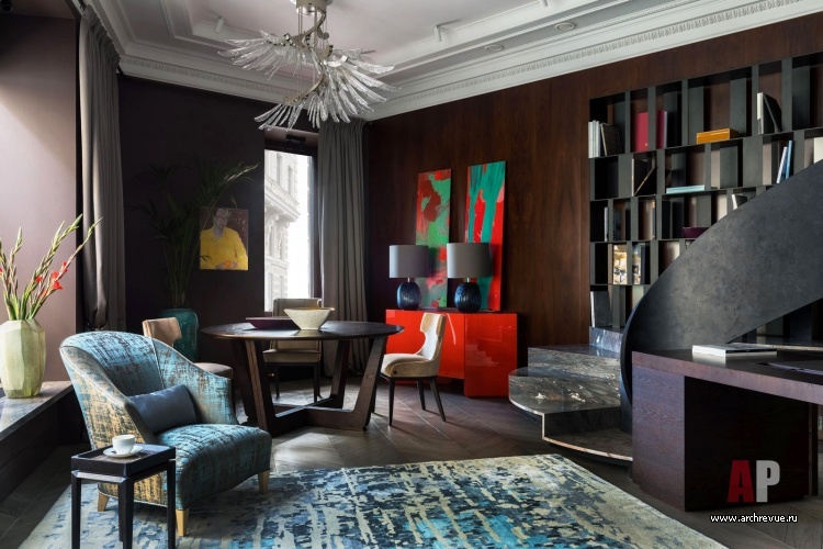 Фото интерьера кабинета квартиры в стиле ар-деко
