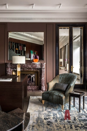 Фото интерьера каминной квартиры в стиле ар-деко