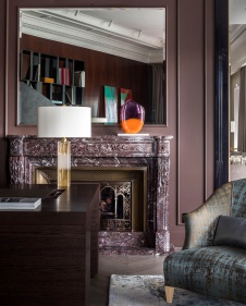 Фото интерьера каминной квартиры в стиле ар-деко