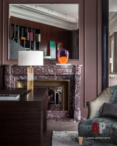 Фото интерьера каминной квартиры в стиле ар-деко