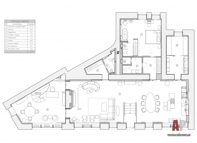 Планировка классической квартиры в центре Санкт-Петербурга.