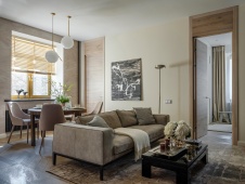 Фото интерьера гостиной квартиры в стиле фьюжн