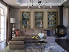 Фото интерьера камина дома в стиле фьюжн