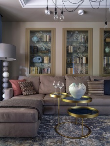 Фото интерьера гостиной дома в стиле фьюжн