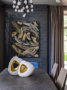 Фото интерьера столовой дома в стиле фьюжн