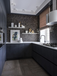 Фото интерьера кухни дома в стиле фьюжн