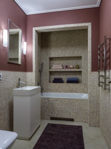 Фото интерьера ванной дома в стиле фьюжн