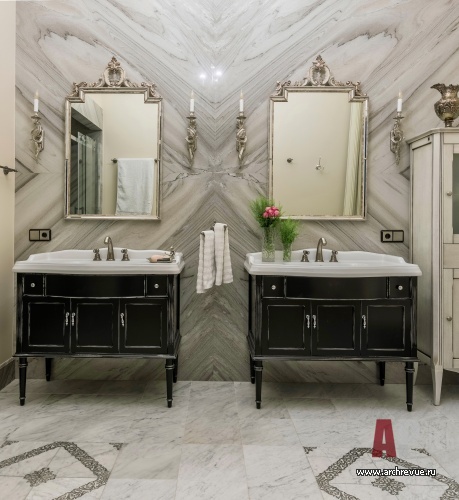 Фото интерьера санузла квартиры в классическом стиле