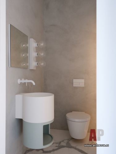 Фото интерьера гостевого санузла квартиры в современном стиле